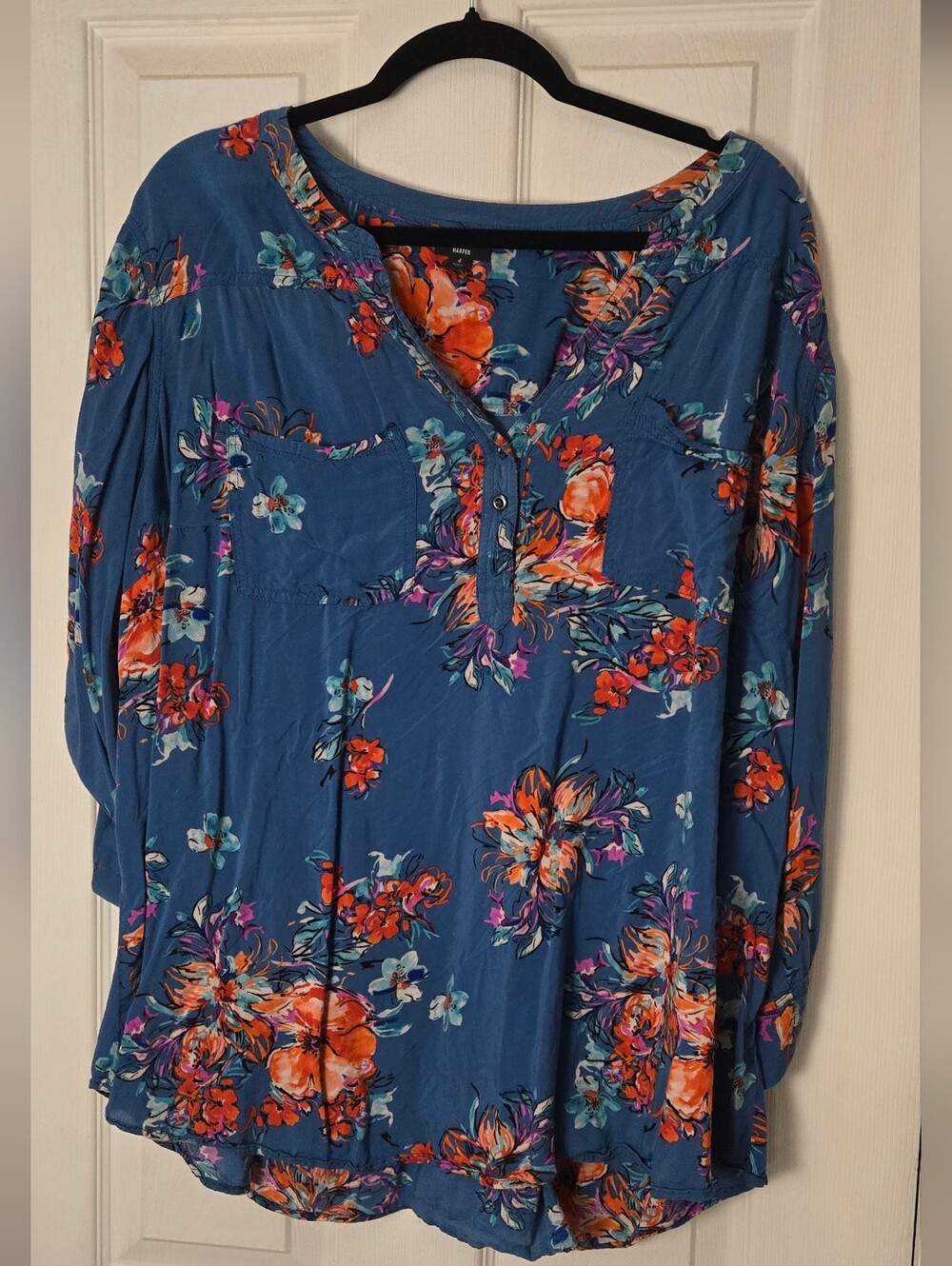 Torrid Floral Harper Tunic With 3/4 Sleeves